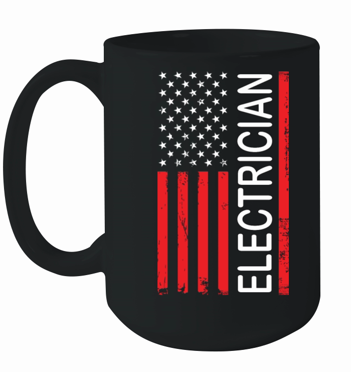 electrician with flag Ceramic Mug