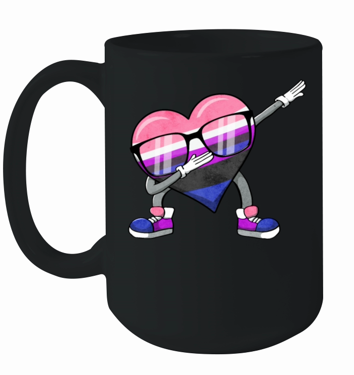 Gender Fluid Pride Flag Dabbing Heart Sublte LGBTQ Ceramic Mug