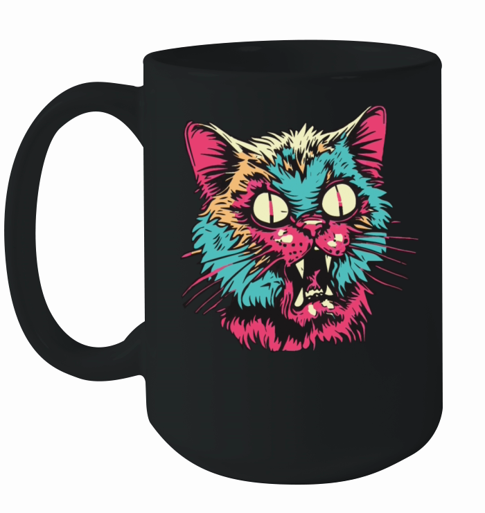 Horror Scary Zombie cat Ceramic Mug