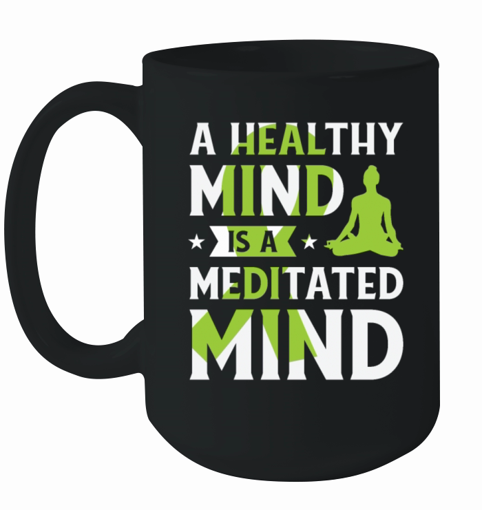 Mental Health Yoga Meditation Awareness Month Ceramic Mug