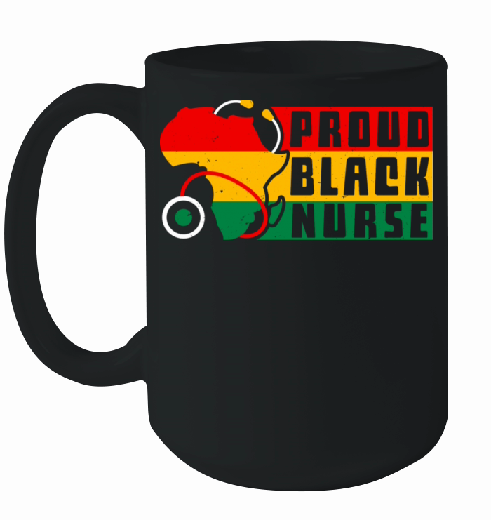 Proud Black Nurse African American Nurse Flag Ceramic Mug
