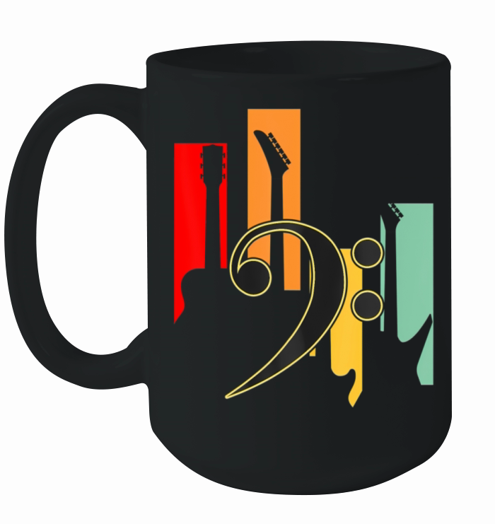 Vintage Bass Guitar Players Guitarist Music Lover Ceramic Mug