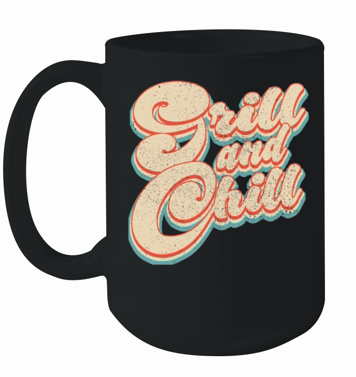 Vintage Classic Grill and Chill Patriotic 4th of J Ceramic Mug