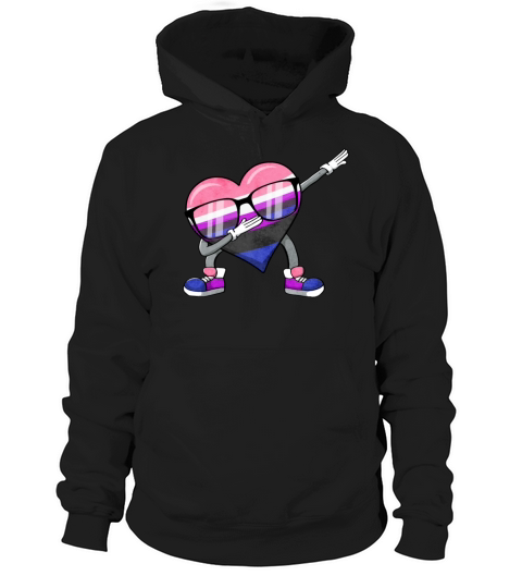Gender Fluid Pride Flag Dabbing Heart Sublte LGBTQ Hoodie Unisex