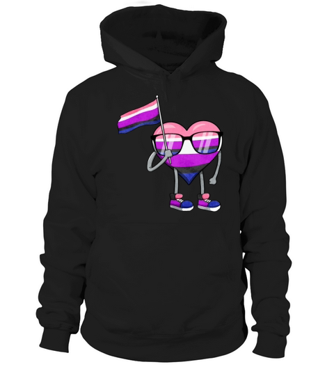 Gender Fluid Pride Flag Heart Sublte LGBTQ Hoodie Unisex