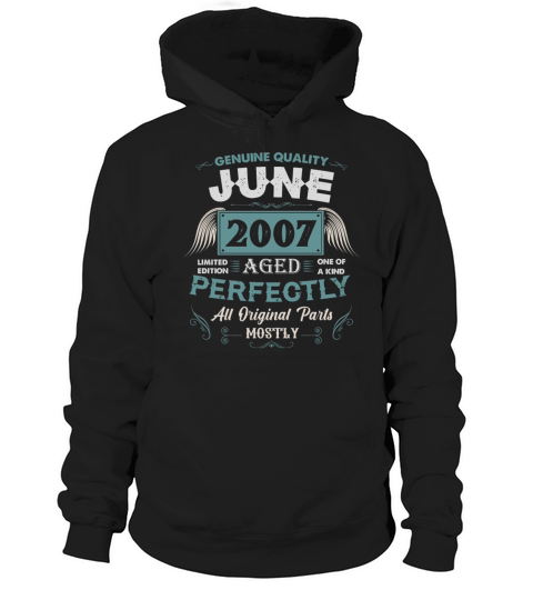 June 2007 Vintage Birthday Present Hoodie Unisex