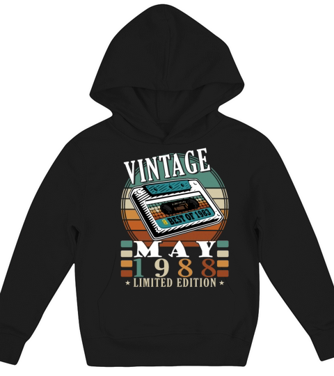 May 1988 vintage birthday gift Kids Hoodie