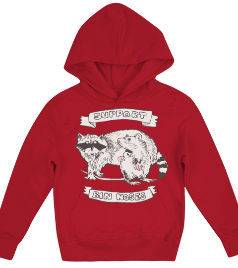 raccoon rat slogan funny bin noses Kids Hoodie