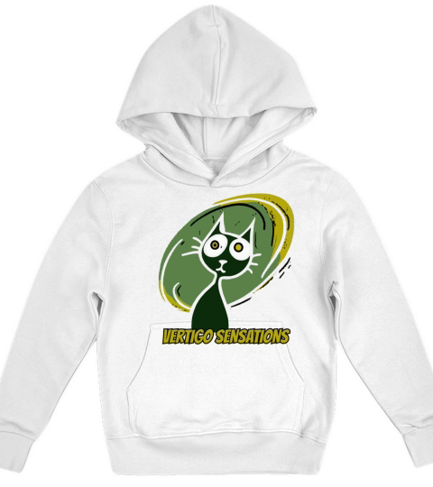 vertigo sensations vintage cartoon cat Kids Hoodie