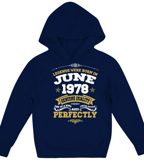 Vintage Aged To Perfection June 1978 Kids Hoodie