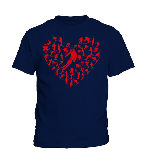 Heart Full Ski Winter Sport Lovers Valentine Gift Kids T-Shirt
