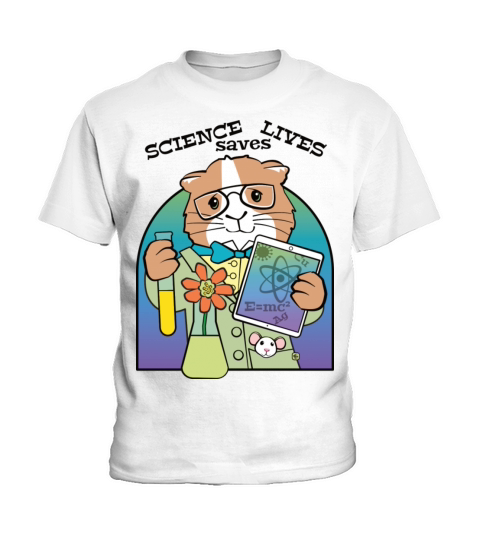 Science Saves Lives Cute Guinea Pig Kids T-Shirt
