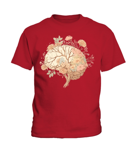 Spring Flower Neurologist Floral Brain Neuroscienc Kids T-Shirt