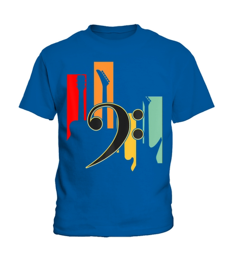 Vintage Bass Guitar Players Guitarist Music Lover Kids T-Shirt