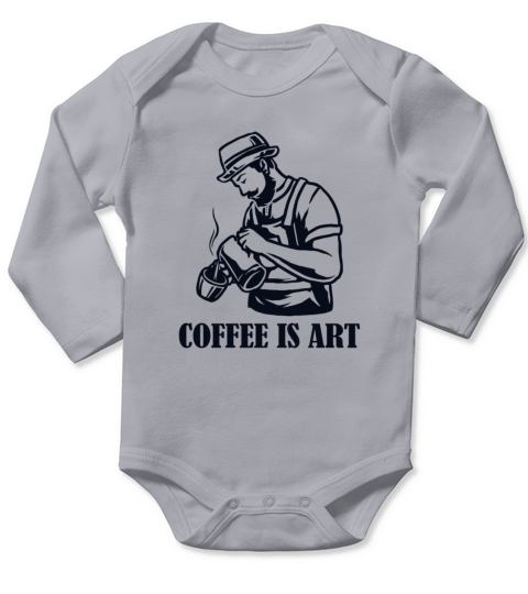 Coffee is Art Queen Latte Art Barista Coffee Long Sleeve Baby One-Piece