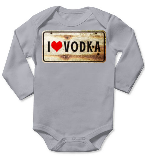 I love vodka vintage sign Long Sleeve Baby One-Piece