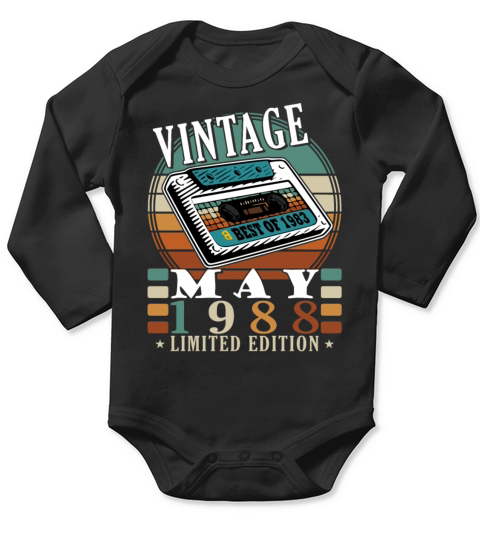 May 1988 vintage birthday gift Long Sleeve Baby One-Piece
