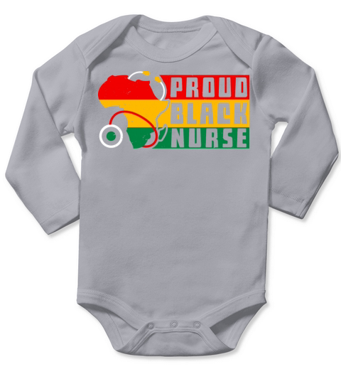 Proud Black Nurse African American Nurse Flag Long Sleeve Baby One-Piece