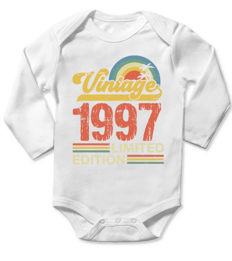 Retro Vintage 1997 Limited Edition Long Sleeve Baby One-Piece