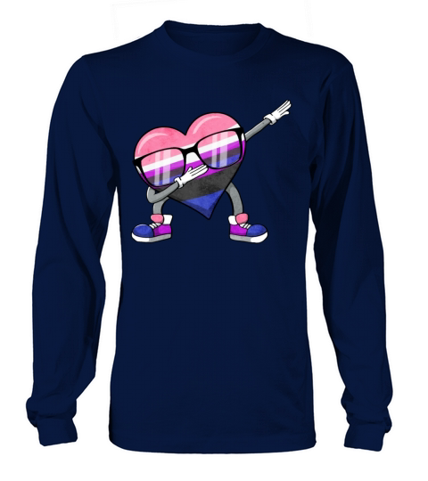 Gender Fluid Pride Flag Dabbing Heart Sublte LGBTQ Long sleeved Unisex