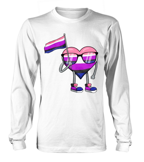 Gender Fluid Pride Flag Heart Sublte LGBTQ Long sleeved Unisex