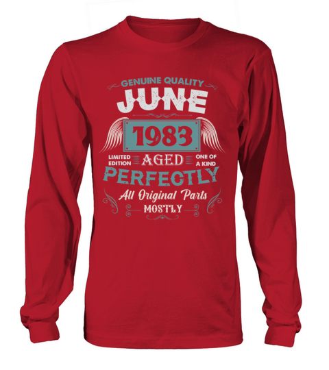 June 1983 Vintage Birthday Present Long sleeved Unisex