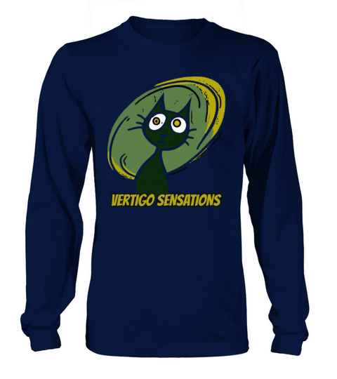 vertigo sensations vintage cartoon cat Long sleeved Unisex