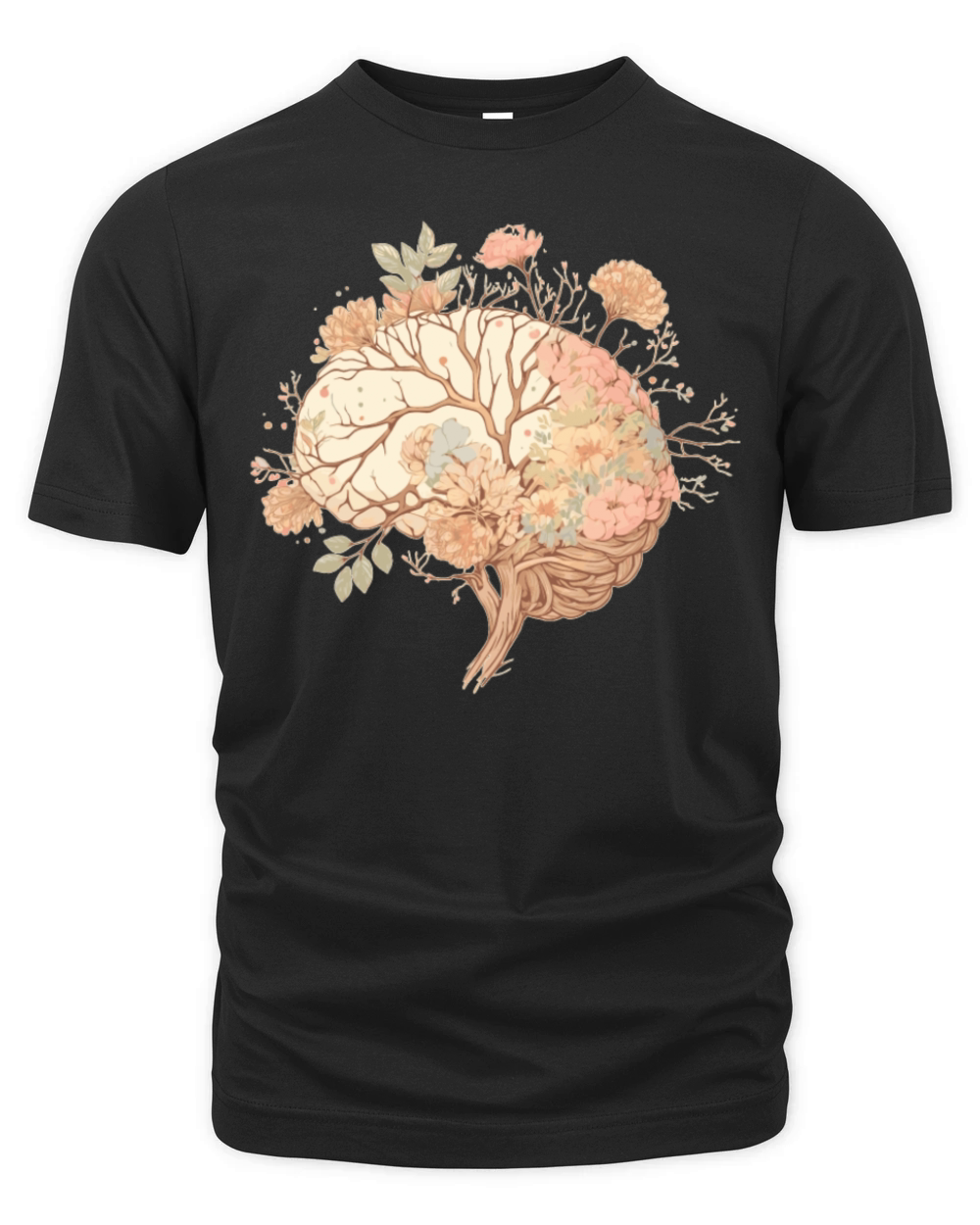 Spring Flower Neurologist Floral Brain Neuroscienc Organic Unisex T-shirt