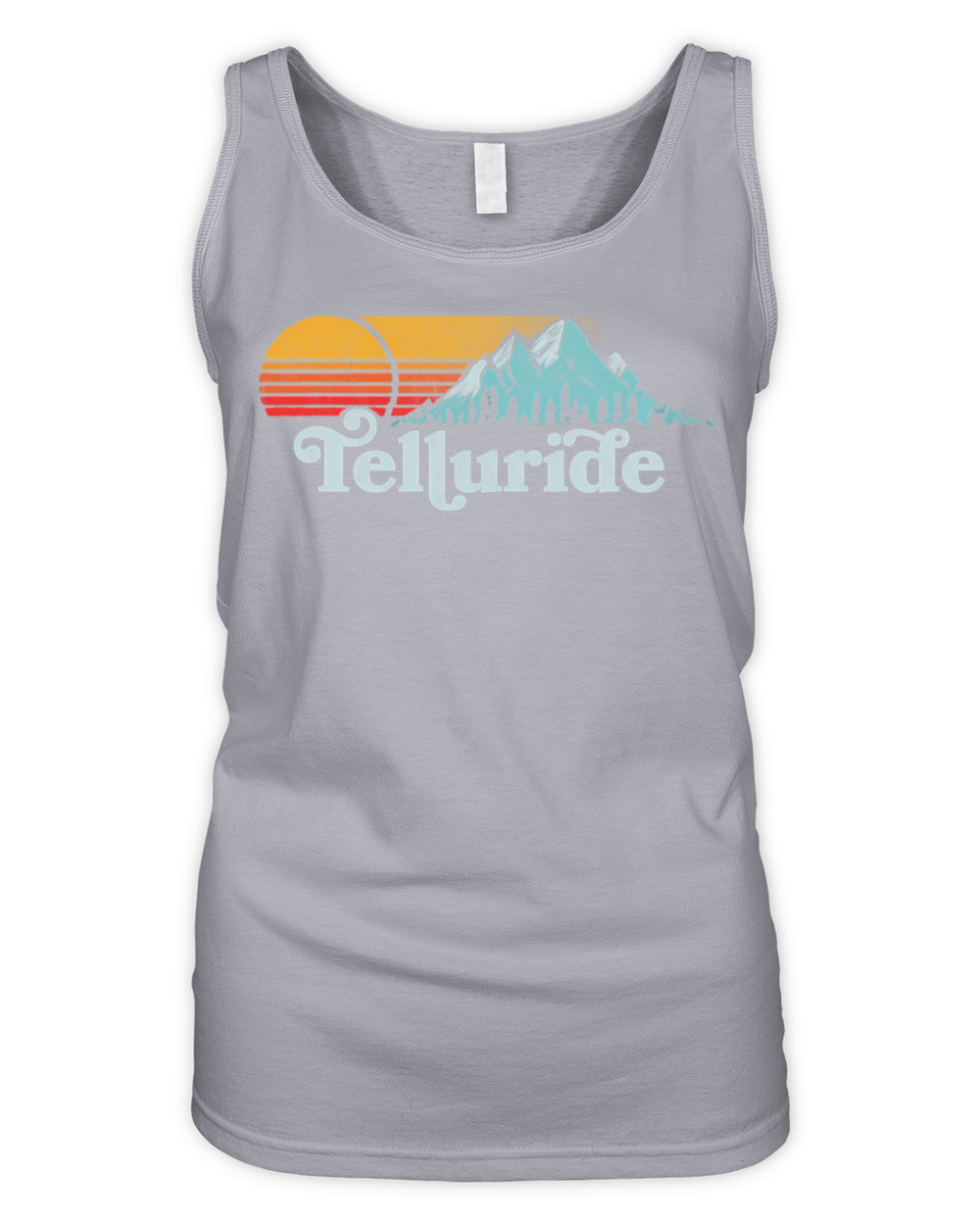 Telluride Distressed Mountains 80S Sun Organic Women's Tank Top