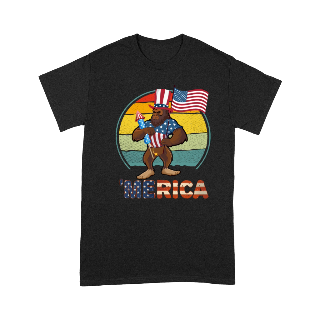 Bigfoot with usa flag vintage Premium T-shirt