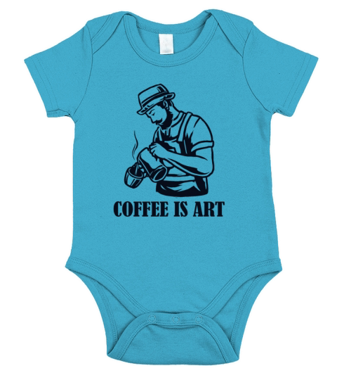 Coffee is Art Queen Latte Art Barista Coffee Short Sleeve Baby One-Piece