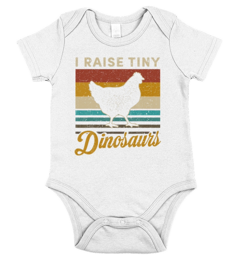 I Raise Tiny Dinosaurs Classic Chicken Farmers Short Sleeve Baby One-Piece