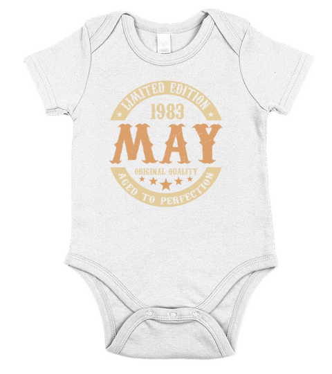 May 1983 Vintage Birthday Present Short Sleeve Baby One-Piece
