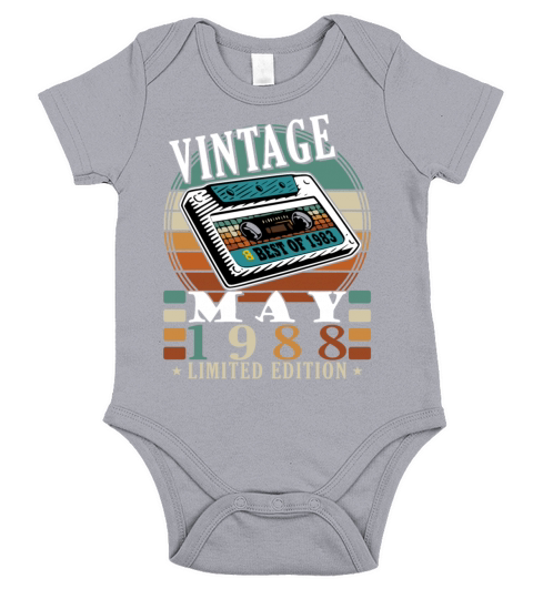May 1988 vintage birthday gift Short Sleeve Baby One-Piece