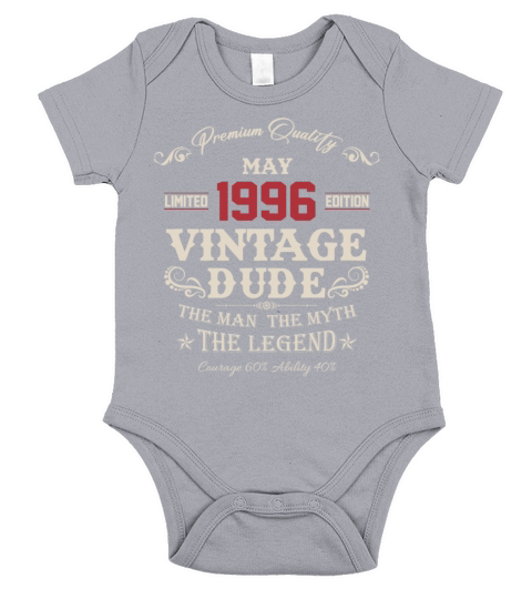 May 1996 Vintage Birthday Present Short Sleeve Baby One-Piece