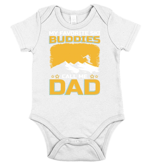 My Favorite Ski Buddies Call Me Dad Short Sleeve Baby One-Piece