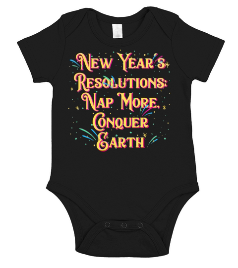 Nap More Conquer Earth Introvert Happy New Year An Short Sleeve Baby One-Piece