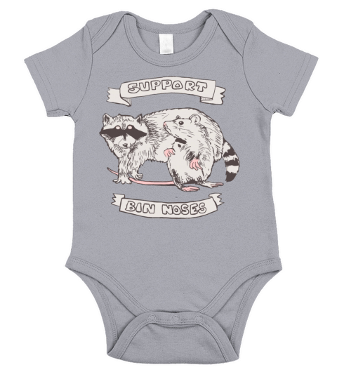 raccoon rat slogan funny bin noses Short Sleeve Baby One-Piece