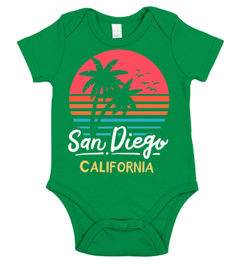 San Diego California Ca Vintage Short Sleeve Baby One-Piece