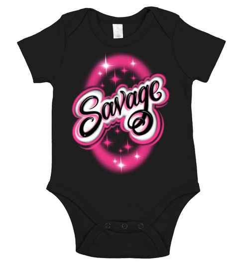 Savage Airbrushed Design Short Sleeve Baby One-Piece