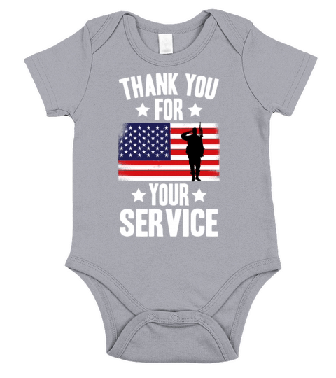 Veterans Day Thank You For Your Service Short Sleeve Baby One-Piece