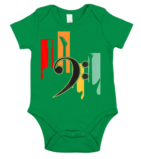 Vintage Bass Guitar Players Guitarist Music Lover Short Sleeve Baby One-Piece