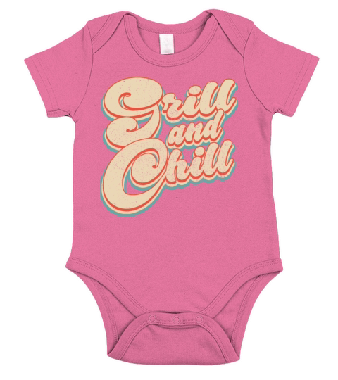 Vintage Classic Grill and Chill Patriotic 4th of J Short Sleeve Baby One-Piece