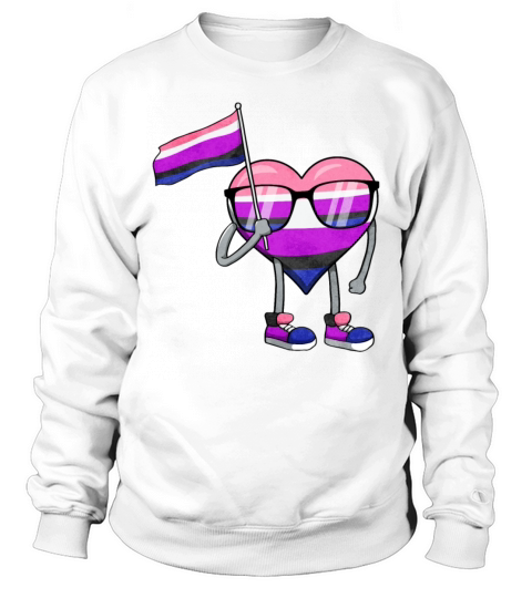 Gender Fluid Pride Flag Heart Sublte LGBTQ Sweatshirt Unisex
