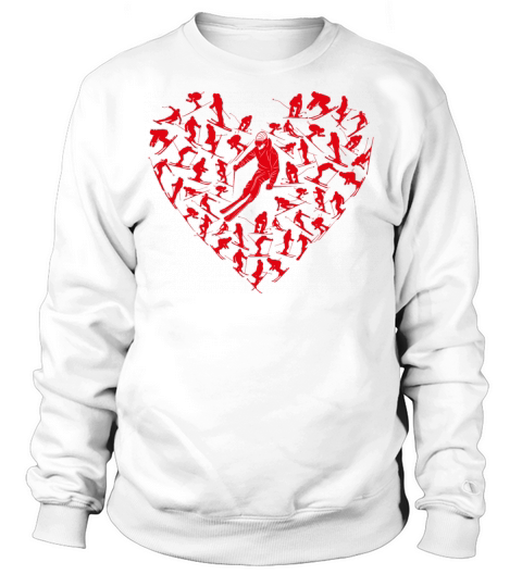 Heart Full Ski Winter Sport Lovers Valentine Gift Sweatshirt Unisex