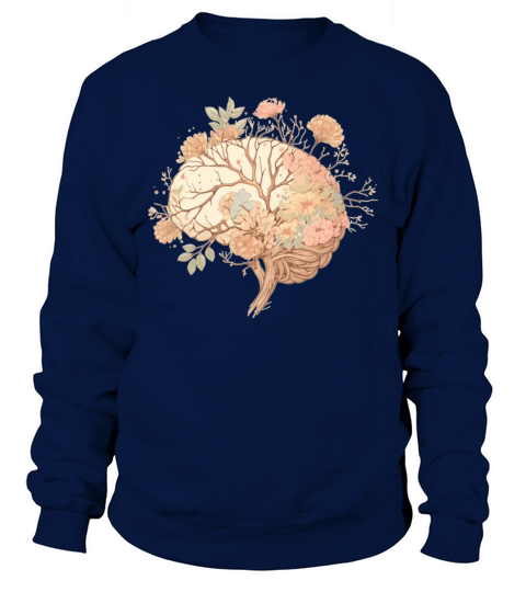 Spring Flower Neurologist Floral Brain Neuroscienc Sweatshirt Unisex