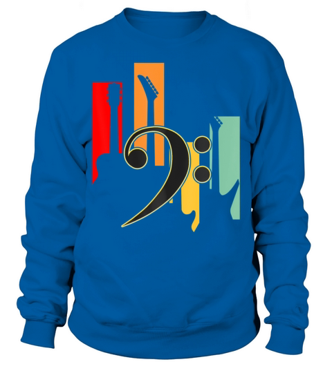 Vintage Bass Guitar Players Guitarist Music Lover Sweatshirt Unisex