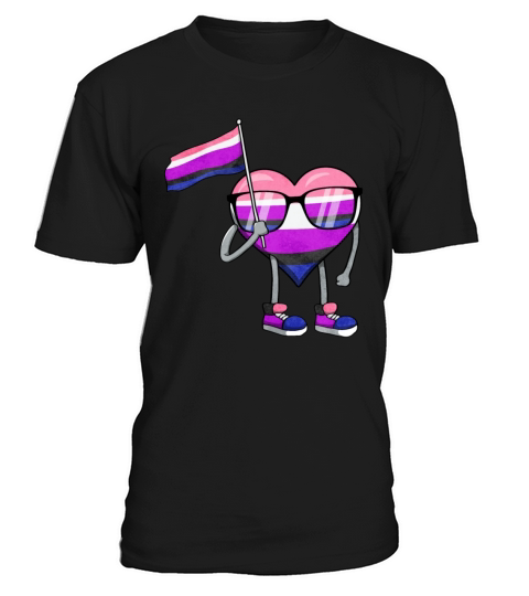 Gender Fluid Pride Flag Heart Sublte LGBTQ T-Shirt Unisex