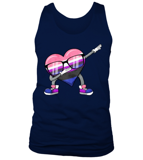 Gender Fluid Pride Flag Dabbing Heart Sublte LGBTQ Tank Top Unisex