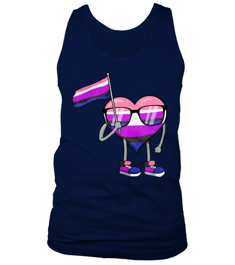 Gender Fluid Pride Flag Heart Sublte LGBTQ Tank Top Unisex